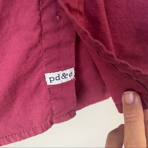 PD & C Maroon Button Down T-shirt Size Medium - Picture 6 of 8